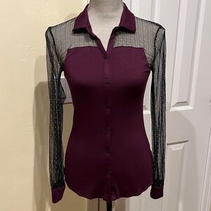 Princess Vera Wang Purple Knit and  Mesh Top